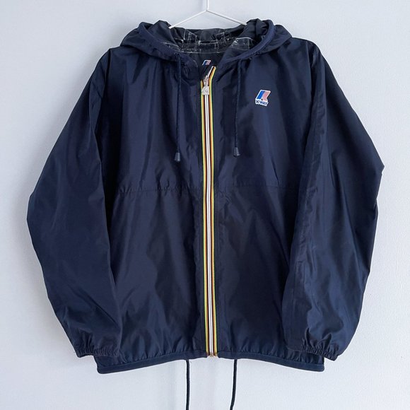 K-Way Claude Klassic Jacket Rain Windbreaker Full Zip Navy Blue Women Size XS ♀ - Picture 2 of 12